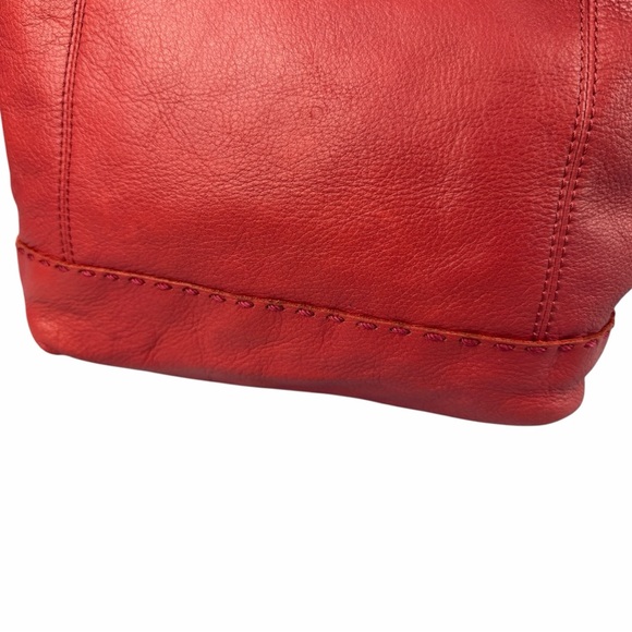 The Sak Boho Medium Red Leather Hobo Tote Bag Shoulder Purse - Picture 4 of 10